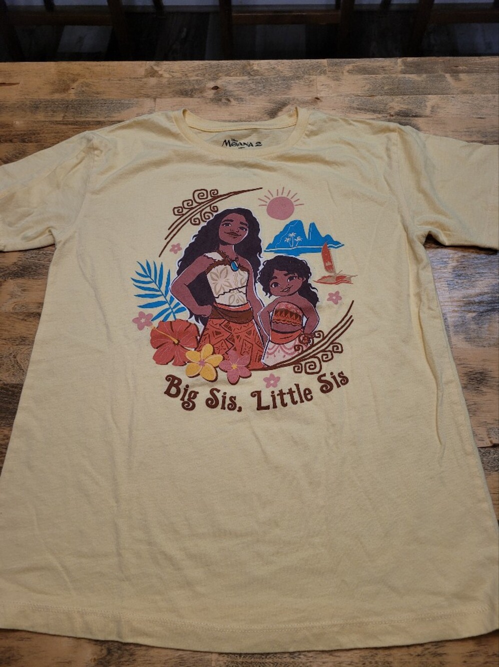 Kids Yellow 'Big Sis, Little Sis' Graphic Tee